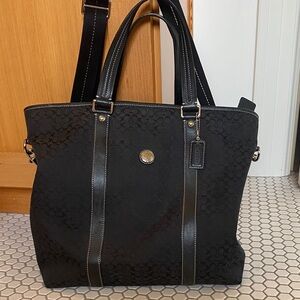 Coach Black Monogram Tote